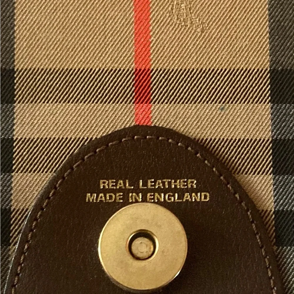 Burberry Crossbody bag Check Tan,Brown,Red.Beautiful Vintage - Picture 3 of 15